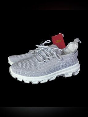 Ecko Red Women Knit Lace-Up Sneakers Lt Gray w/White Casual Athletic 5.5 NEW NWT